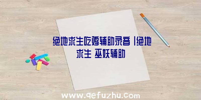 「绝地求生吃鸡辅助录音」|绝地求生